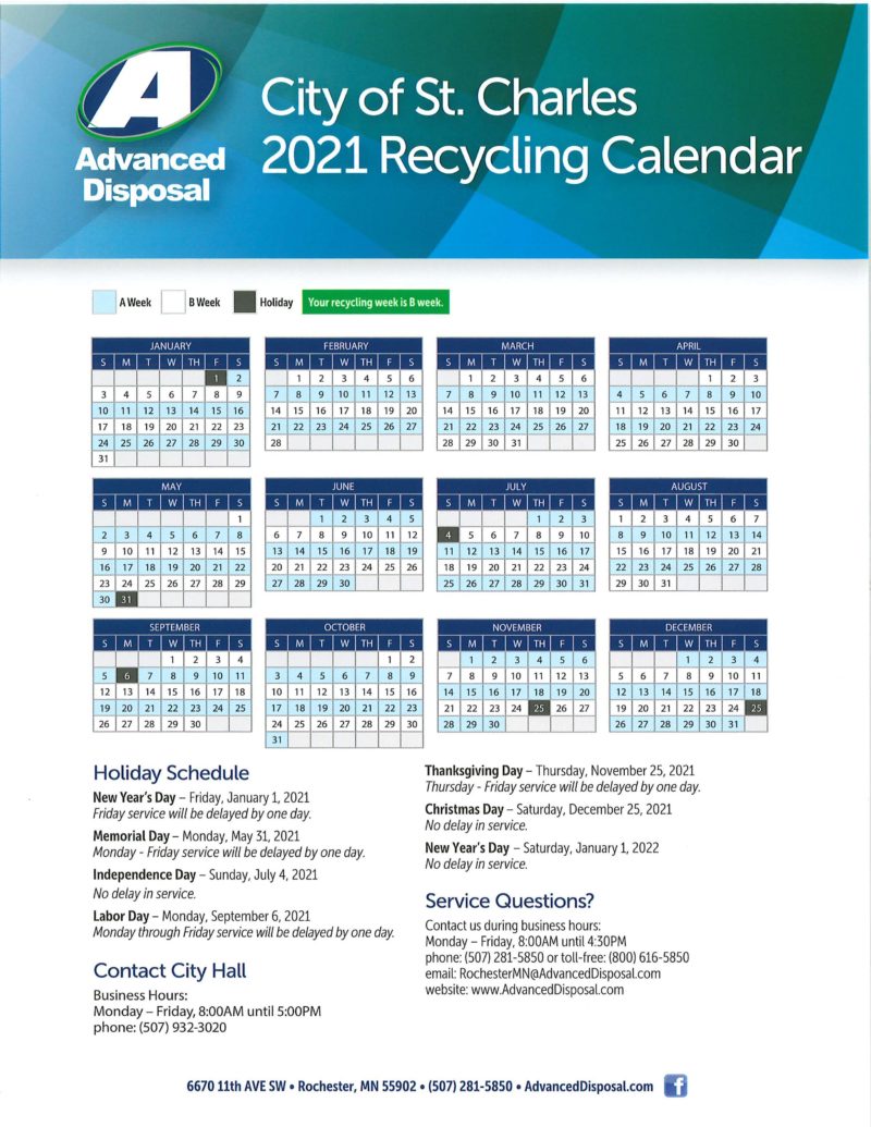City of St. Charles 2021 Recycling Calendar_Page_1 City of St